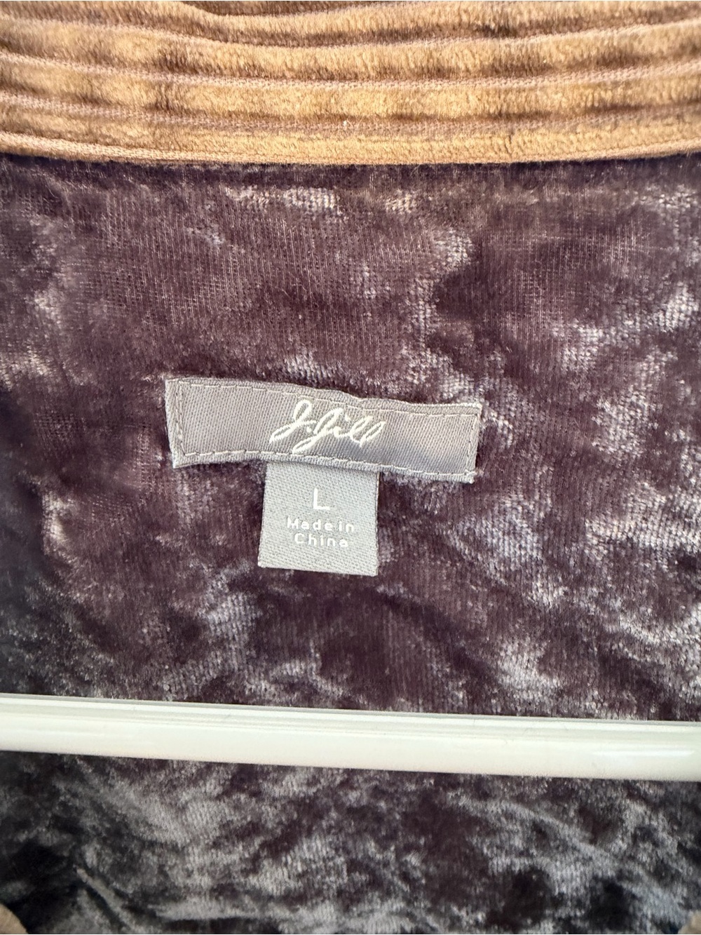 Vintage J. Jill Jacket Brown Corduroy Button Front Velvet Car Coat Swing Large - Picture 2 of 9